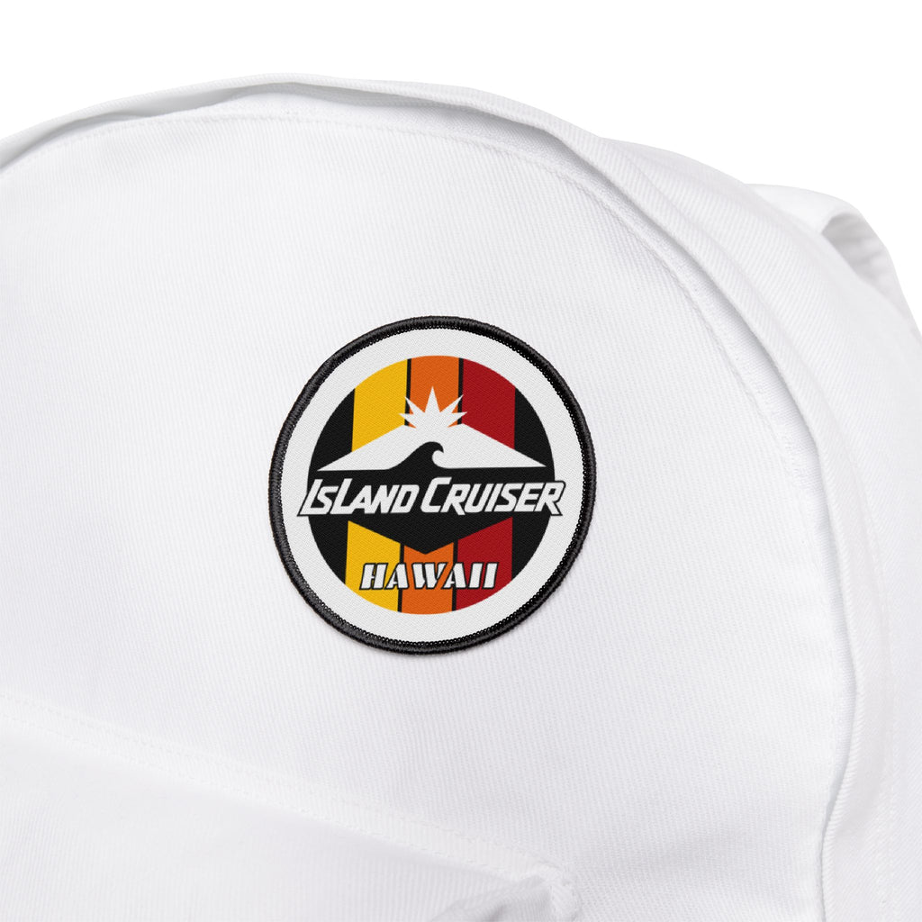 Island Cruiser Hawaii Iron-On Patch — Retro Surf Wave Logo Patch for Jackets & Bags