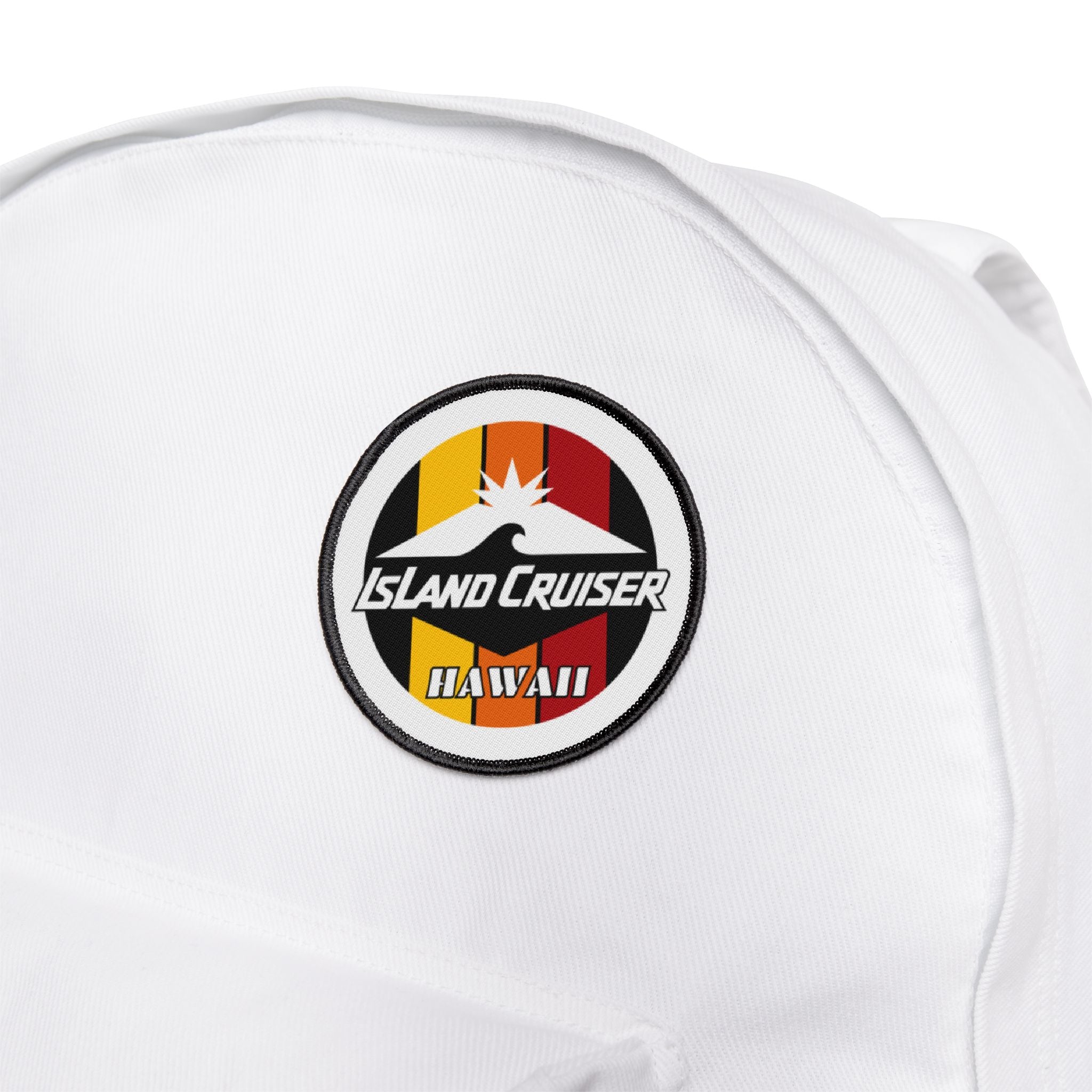 Island Cruiser Hawaii Iron-On Patch — Retro Surf Wave Logo Patch for Jackets & Bags